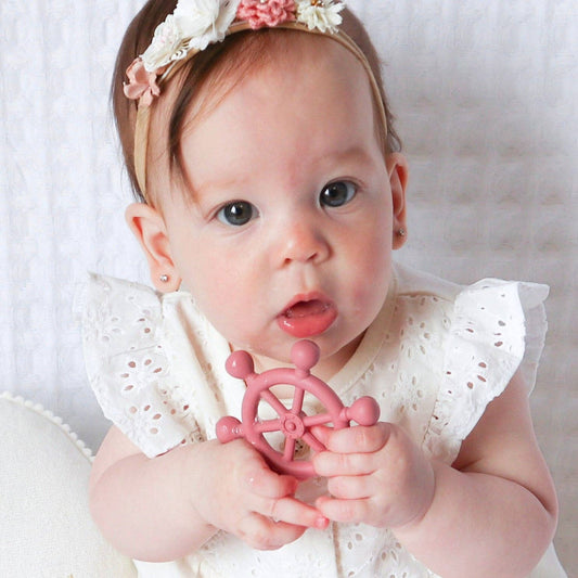 Teether Wheels (2 Pack): Dusty Rose/Almond