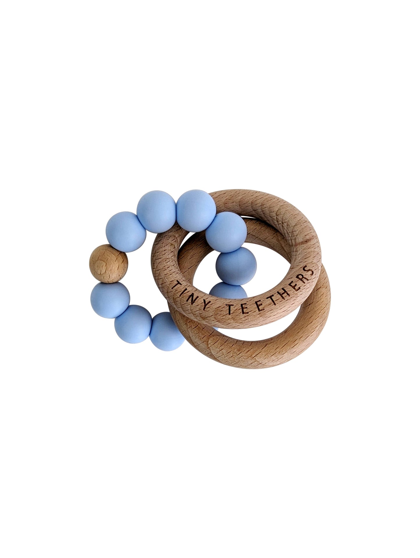 Rattle Teething Ring Pale Blue
