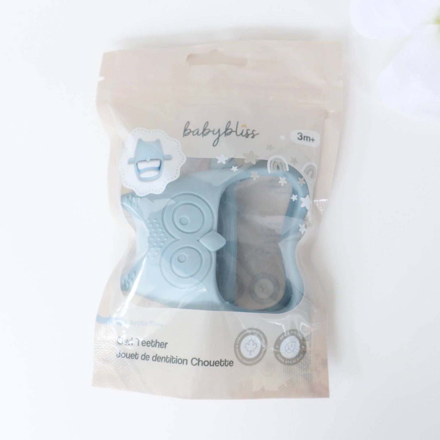 Owl Grip Teether Toy: Arctic Blue
