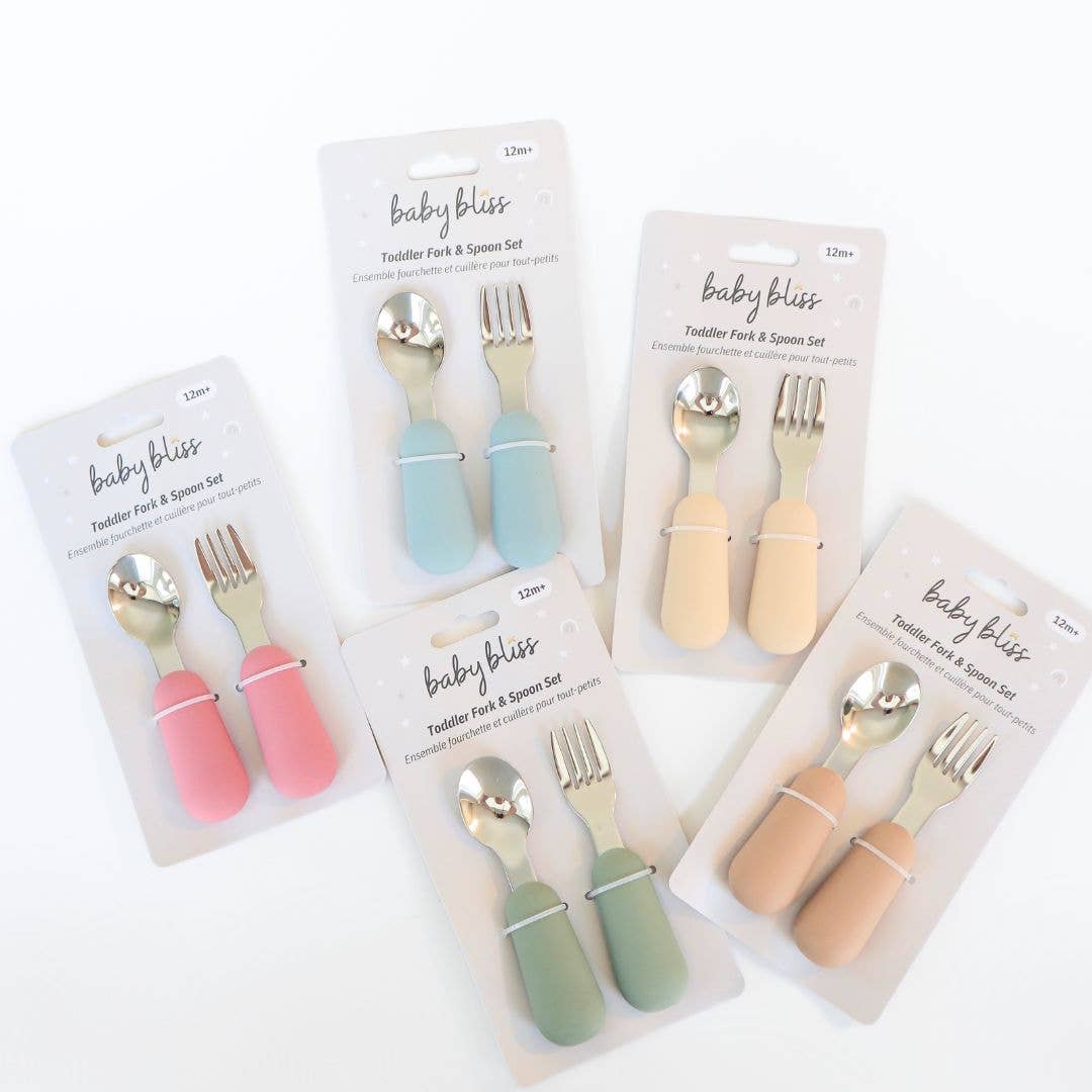 Stainless Steel & Silicone Silverware: Sage