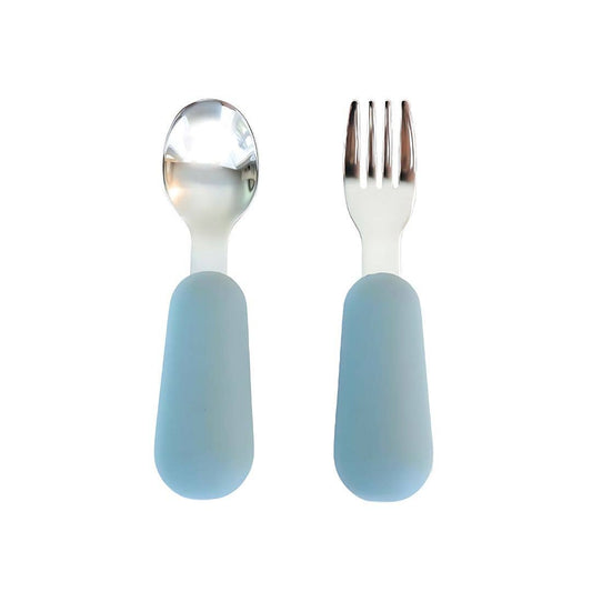 Stainless Steel & Silicone Silverware: Dusty Teal