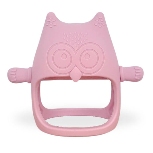 Owl Grip Teether Toy: Dusty Pink