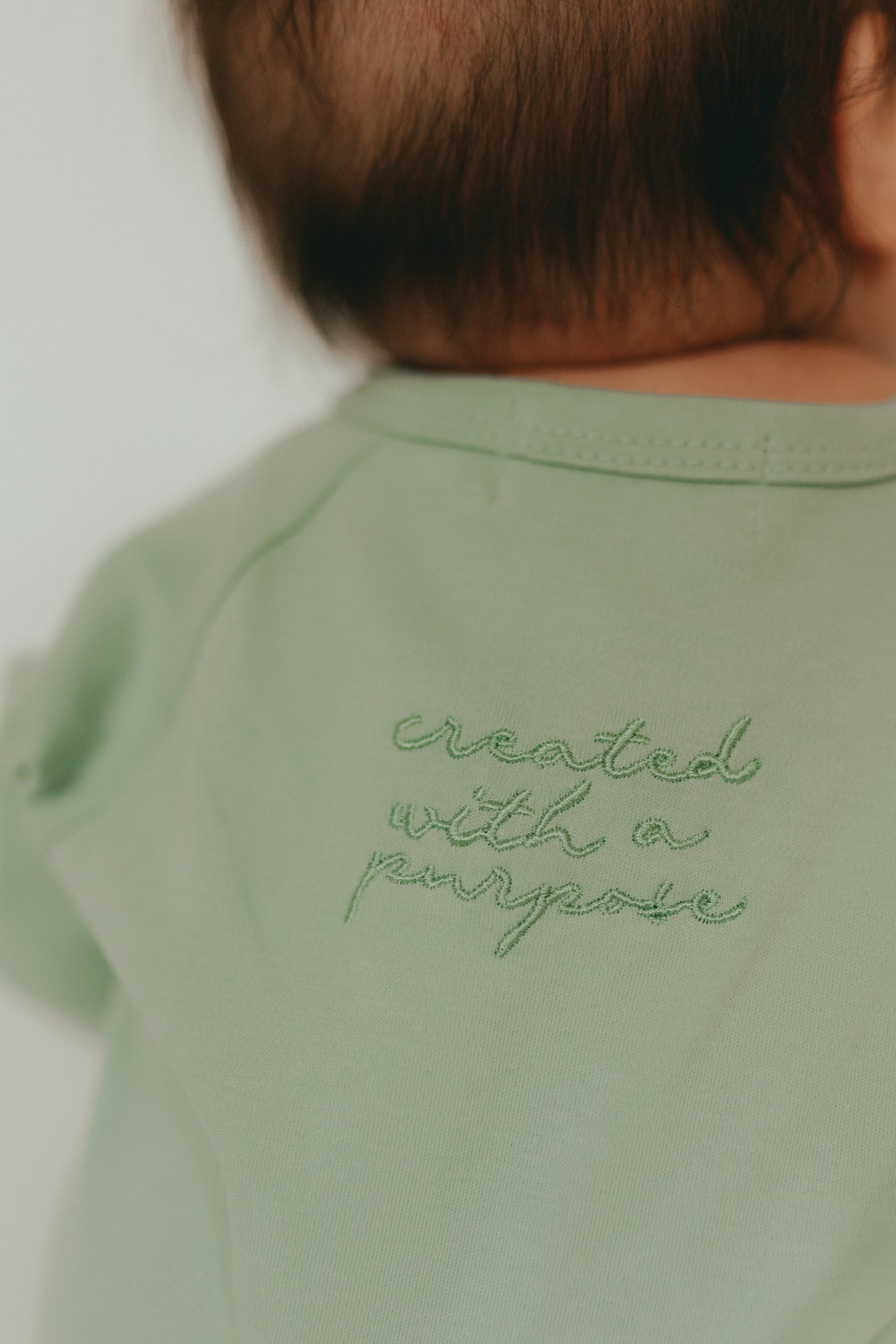 Seafoam button romper