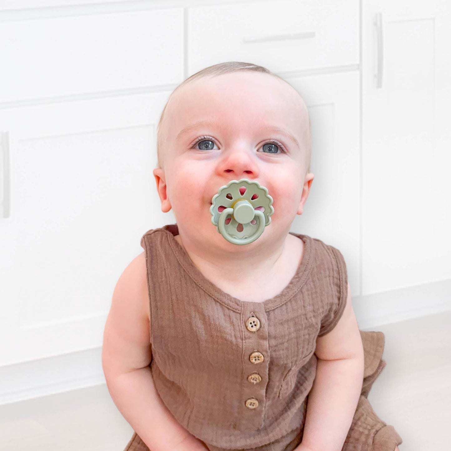 Natural Latex Pacifiers (6-18M) Sage & Dusty Blue