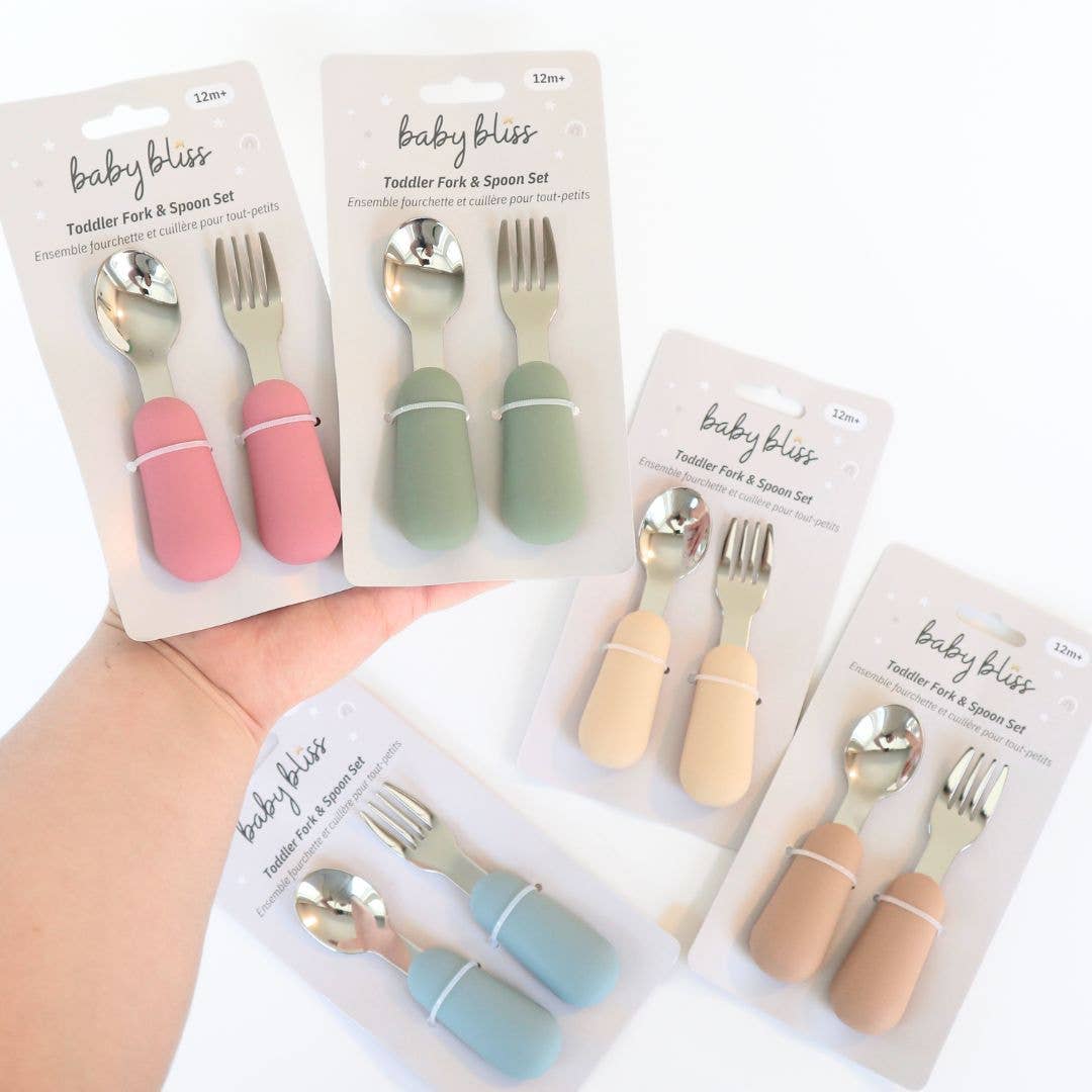 Stainless Steel & Silicone Silverware: Sage