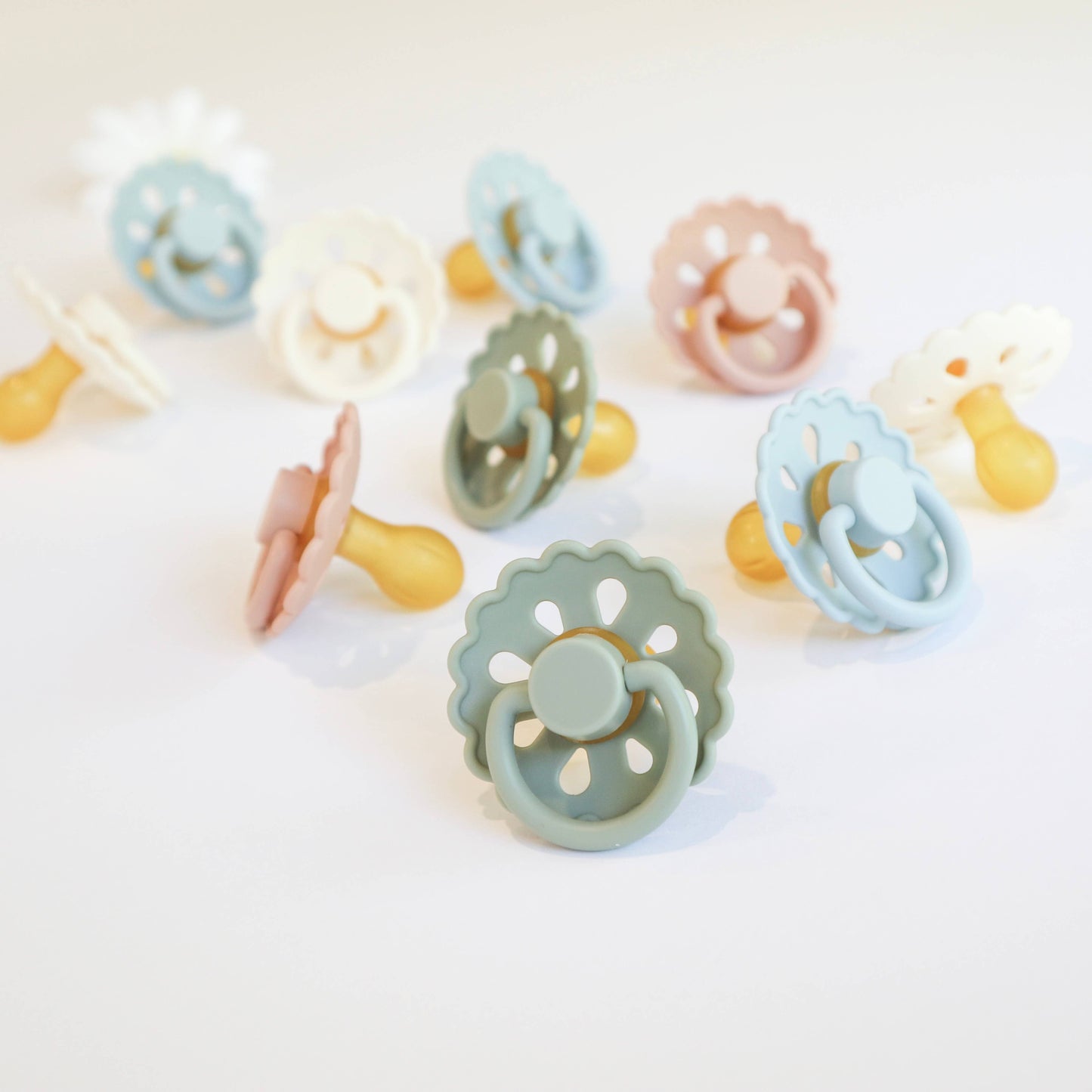 Natural Latex Pacifiers (6-18M) Sage & Dusty Blue