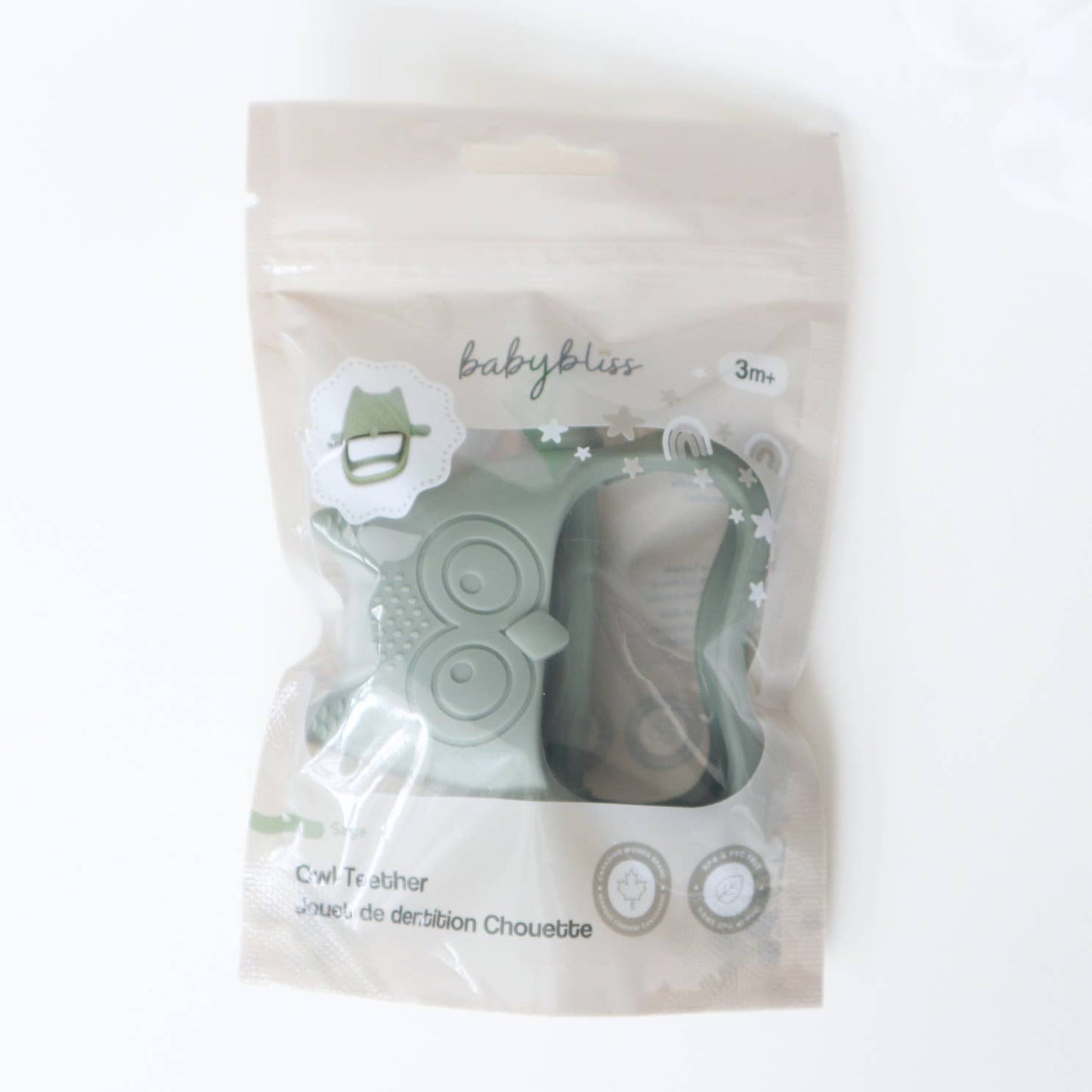 Owl Grip Teether Toy: Dusty Pink