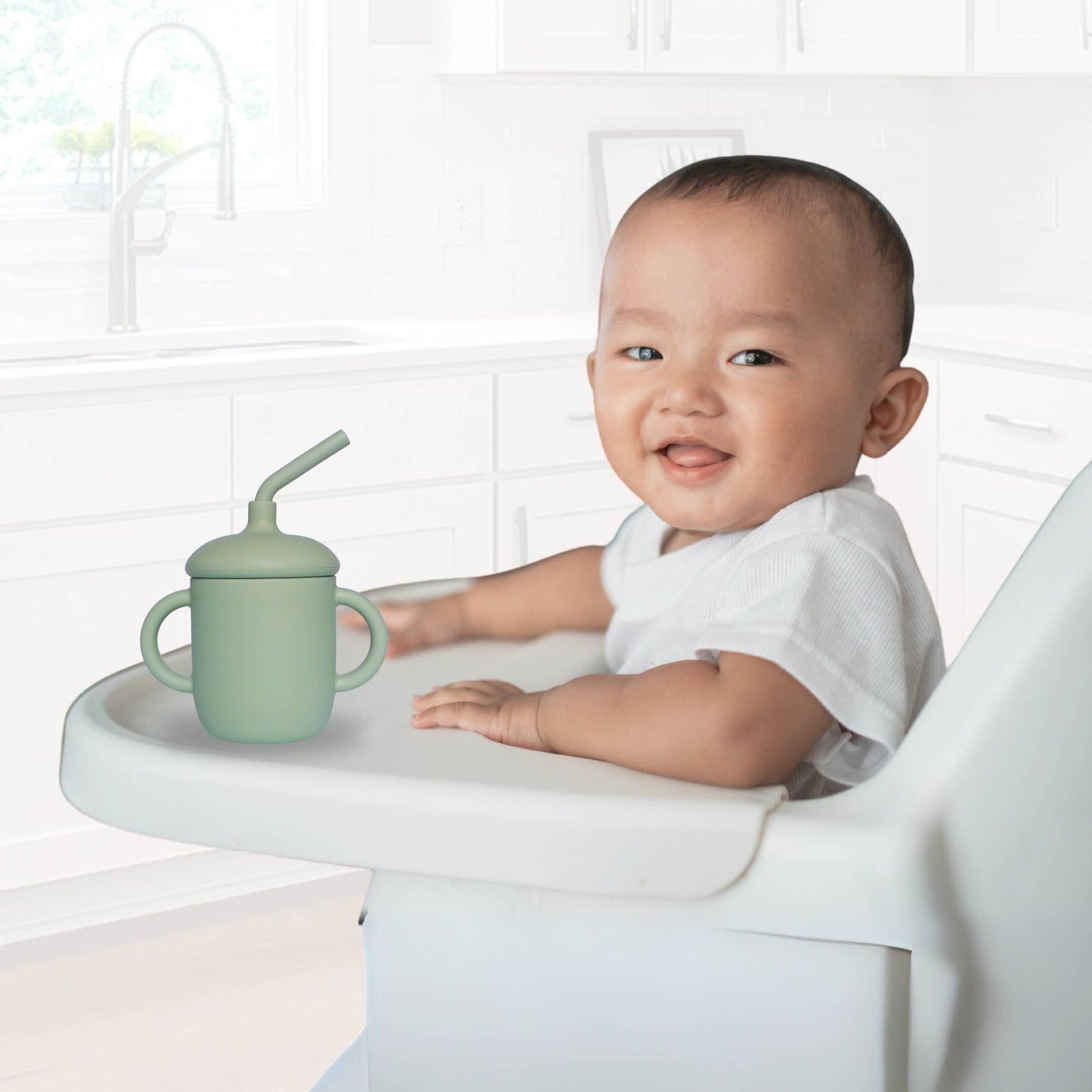 Sippy Cup Spill-Proof: Sage