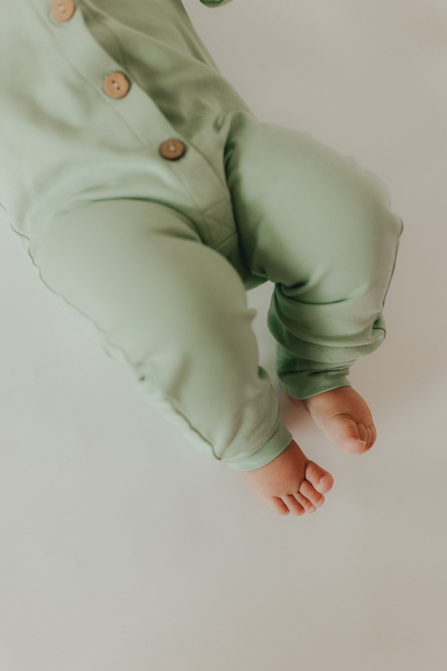 Seafoam button romper