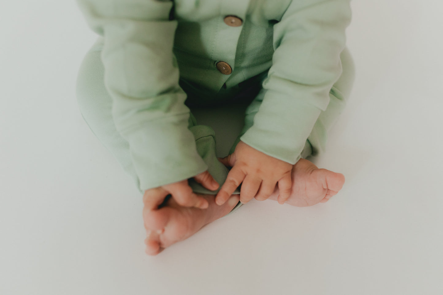 Seafoam button romper