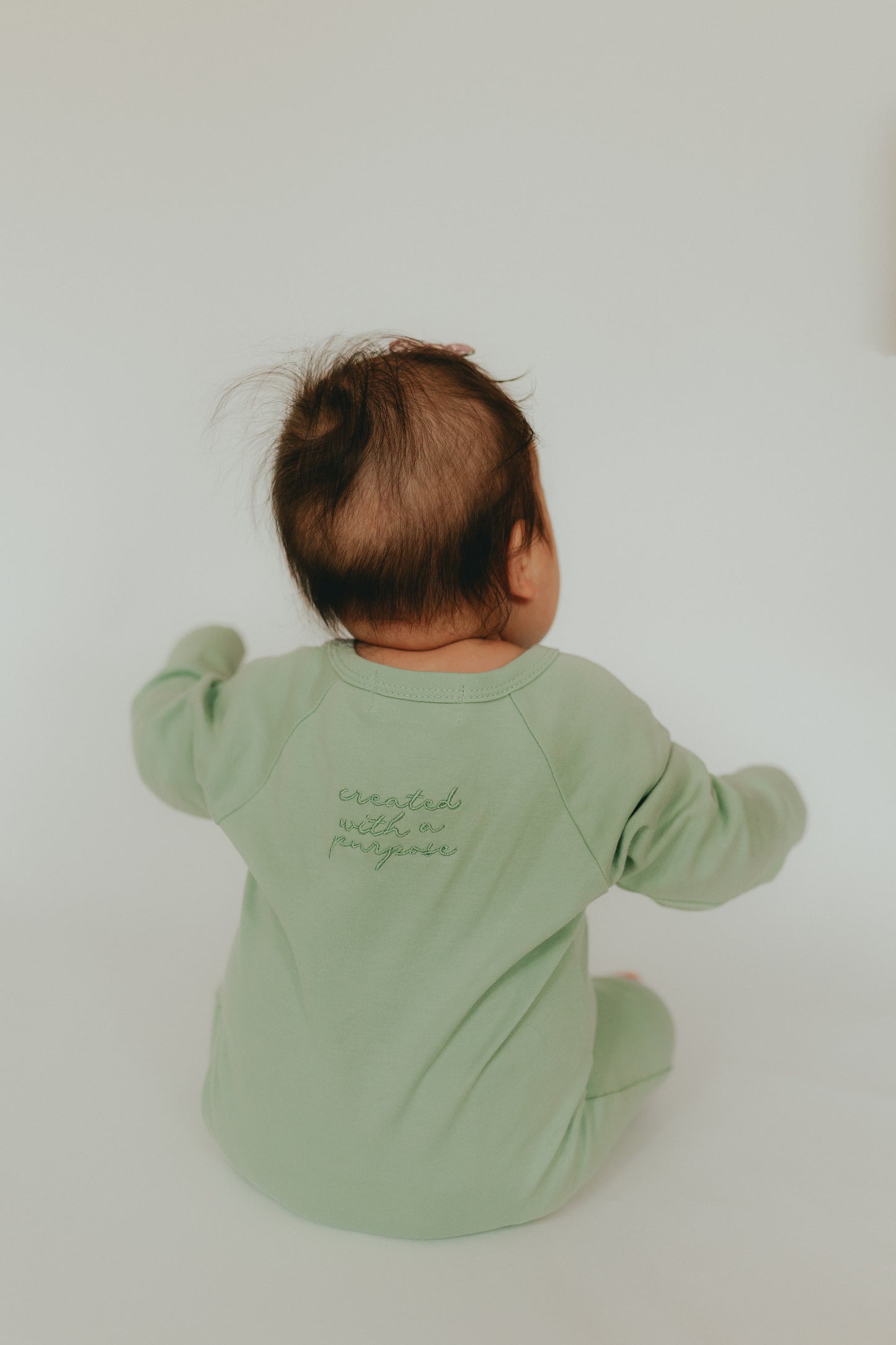 Seafoam button romper