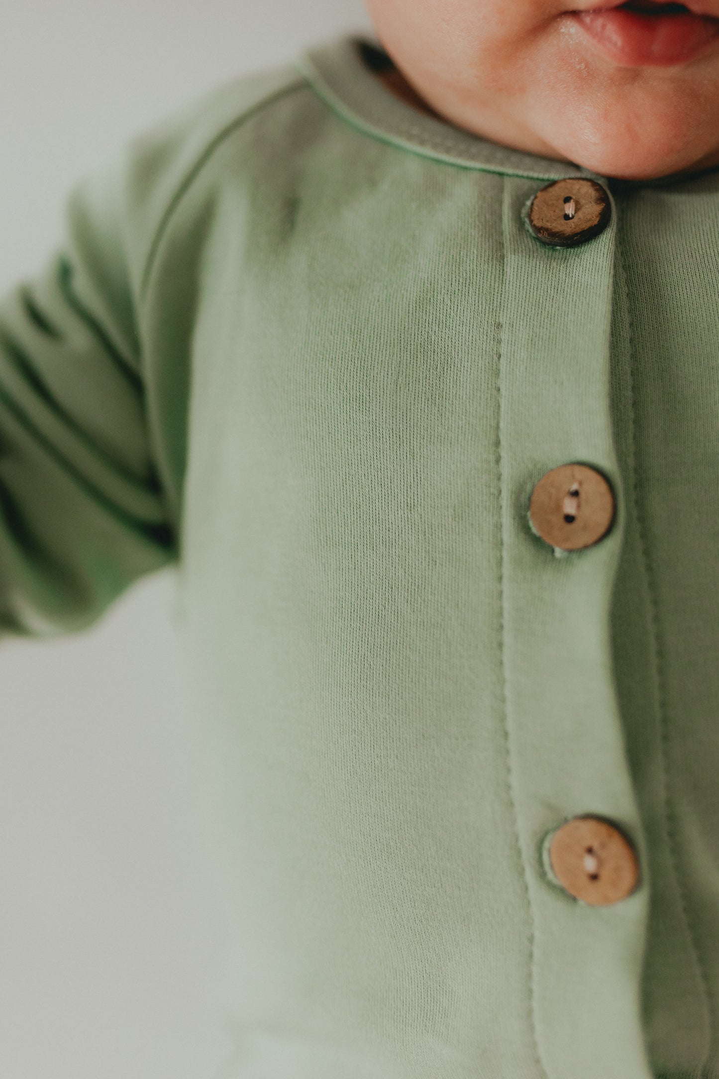 Seafoam button romper