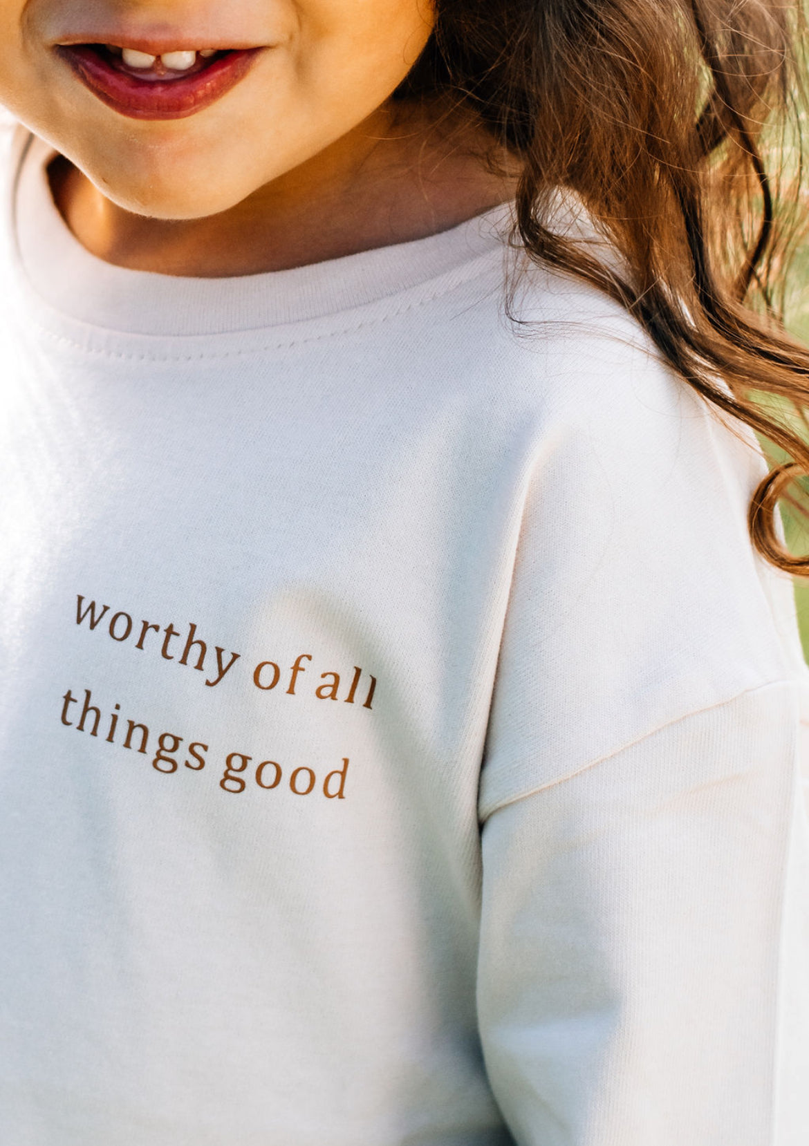 Long Sleeve Worthy Tee Ivory