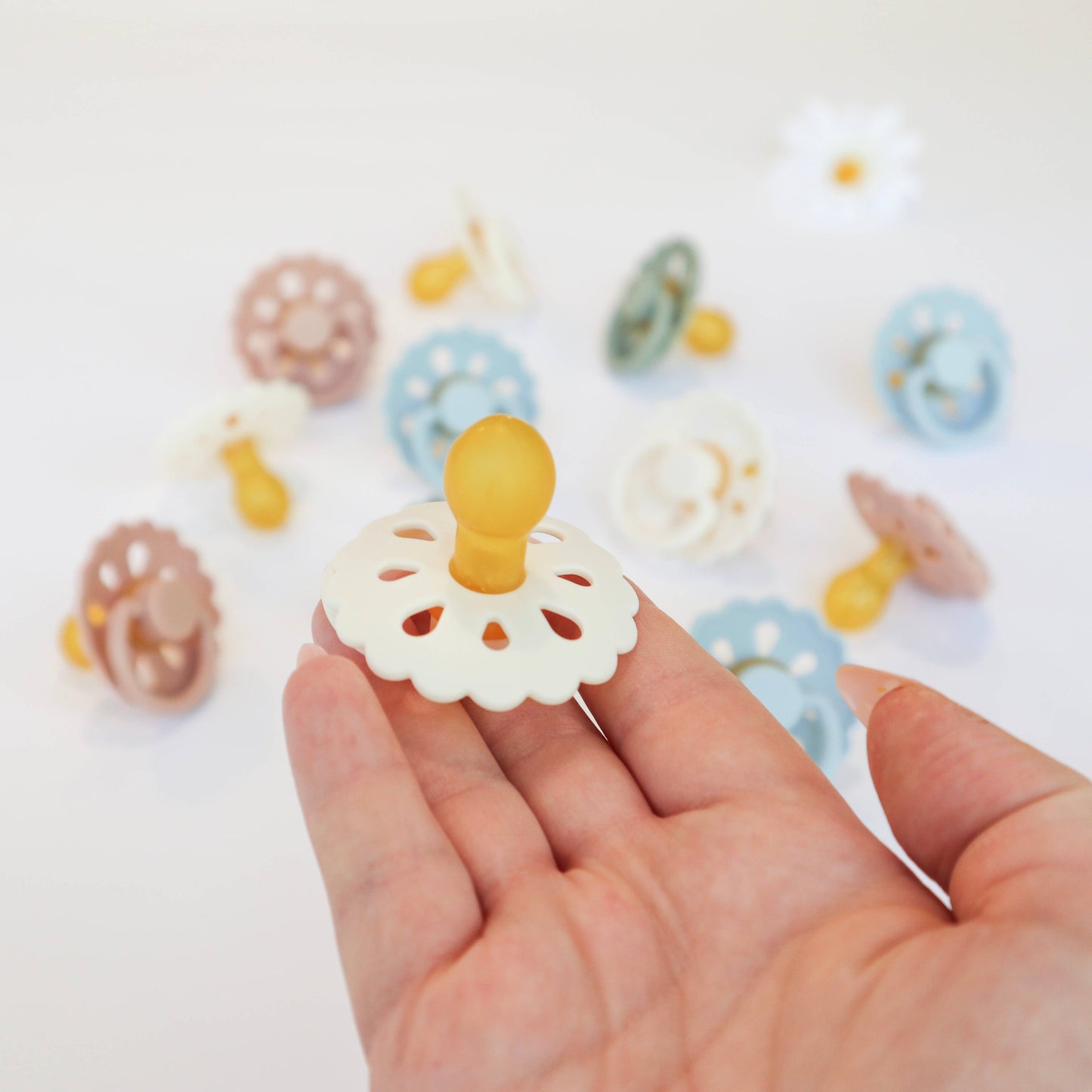 Natural Latex Pacifiers (6-18M) Sage & Dusty Blue