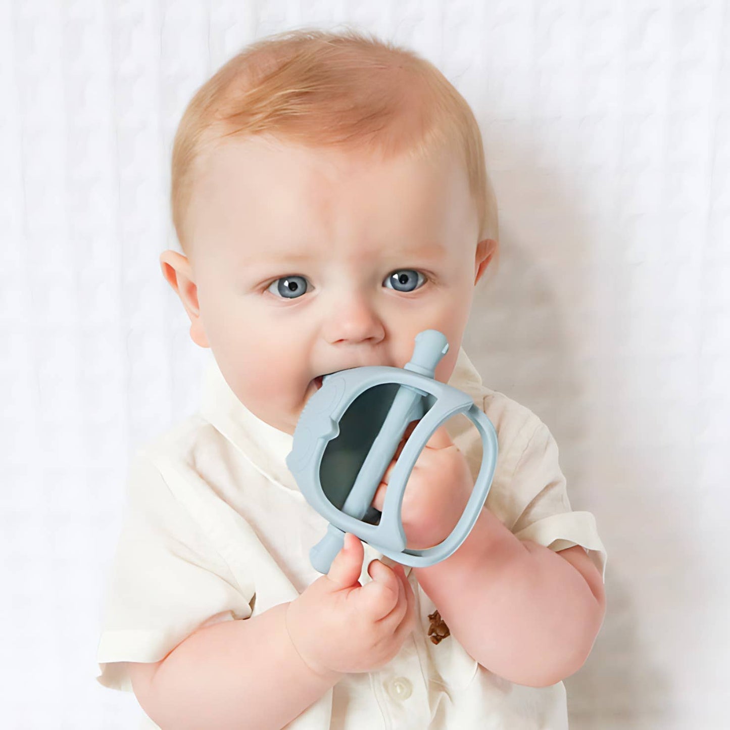 Owl Grip Teether Toy: Arctic Blue