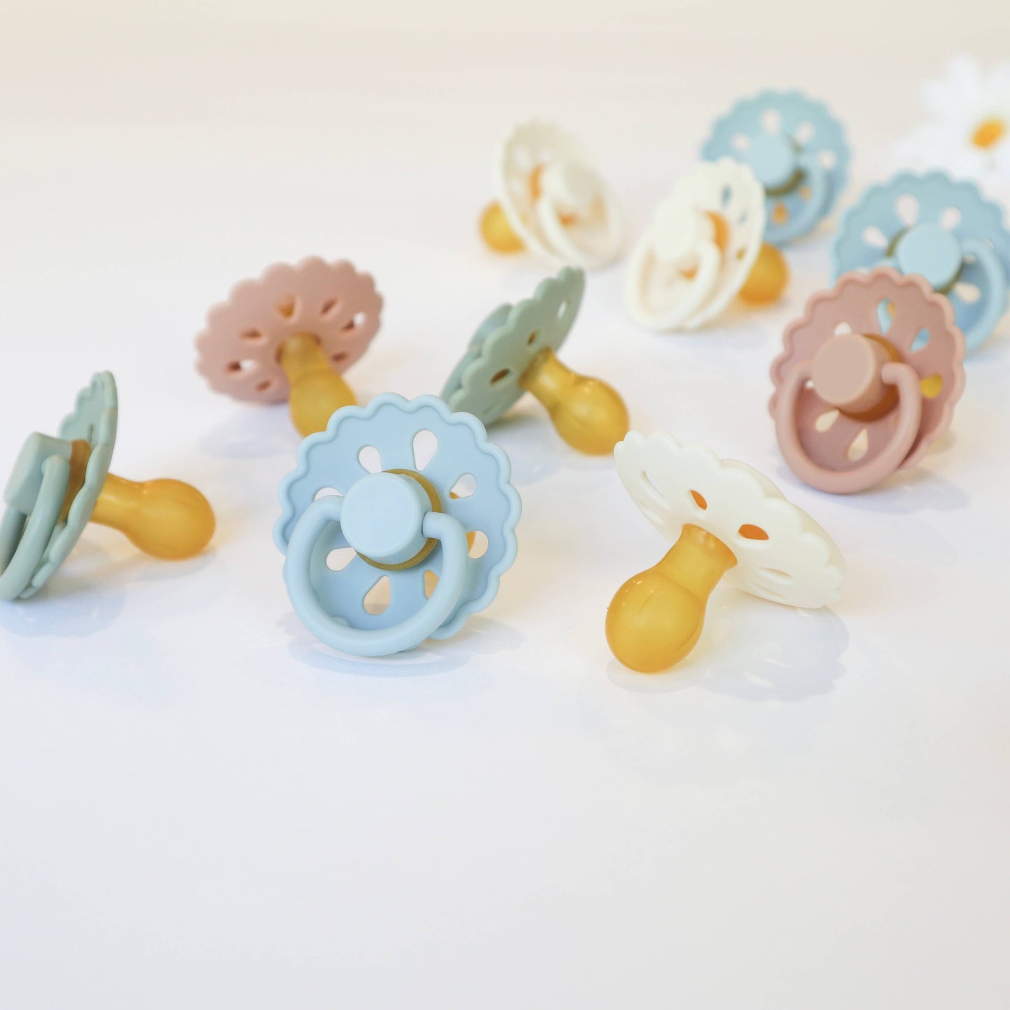 Natural Latex Pacifiers (6-18M) Sage & Dusty Blue