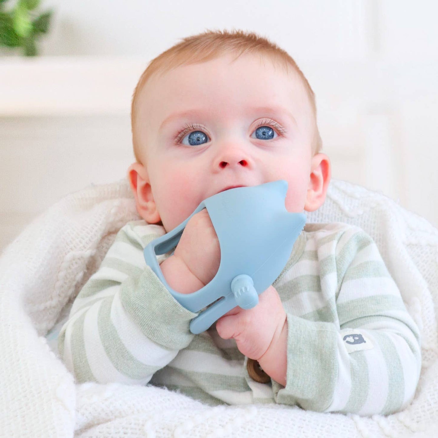 Owl Grip Teether Toy: Arctic Blue